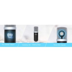 Podcast condenser microphone - professional PC streaming cardioid - kit - USB - 192kHZ/24bitMicrophones
