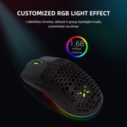 Delux M700A - wired gaming mouse - RGB - 7200DPI - lightweight - ergonomic - honeycomb shellMouses