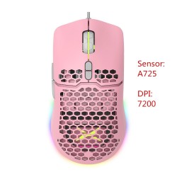 Delux M700A - wired gaming mouse - RGB - 7200DPI - lightweight - ergonomic - honeycomb shellMouses