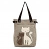 Classic canvas bag with printed catHandbags