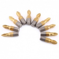 Magnetic screwdriver bits - titanium coated - non-slip - 1/4 inch hex shank - 25mm - 10 piecesBits & drills