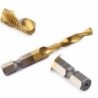 Drill bits - hex shank - titanium plated - HSS screw thread tap - M3 / M4 / M5 / M6 / M8 / M10 - 6 piecesBits & drills