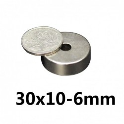 N35 - neodymium magnet - strong round countersunk - with 6mm hole - 30mm * 10mmN35