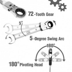 Car multi tool - ratchet wrench set - rotatable - 14 piecesWrenches