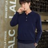 Men's POLO pullover - t-shirt with buttons - cashmereHoodies & Sweatshirt