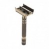 Manual razor - double-sided - long non-slip handle - quick blade replacement - brassShaving