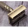 Manual razor - double-sided - long non-slip handle - quick blade replacement - brassShaving