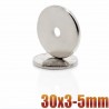 N35 - neodymium magnet - round countersunk disc - 30 * 3mm - with 5mm holeN35
