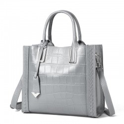 Elegant shoulder bag - genuine leather - stone patternHandbags