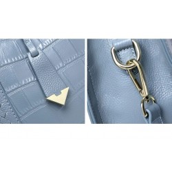 Elegant shoulder bag - genuine leather - stone patternHandbags