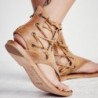 Summer vintage sandals - flat gladiators - with back zipper / lacesSandals