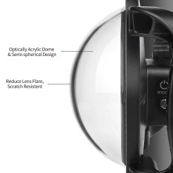 Diving dome port - dual-handheld - waterproof lens cover - for GoPro Hero 8 Black - 6 inchProtection