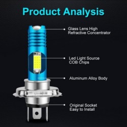 Car light bulb - waterproof - RGB - LED - H4 / H6 / H7 / BA20D / P15D-25-1 - DRLH7