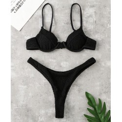 Sexy ribbed bikini set - Brazilian style - with push upBeachwear