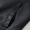 Fashionable men's leather jacket - stand-up collar - with a zipperJackets