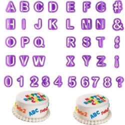 Plastic cake mold - cookie cutter - alphabet letters / numbers - 40 piecesBakeware