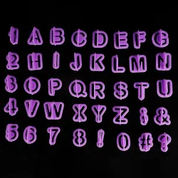 Plastic cake mold - cookie cutter - alphabet letters / numbers - 40 piecesBakeware