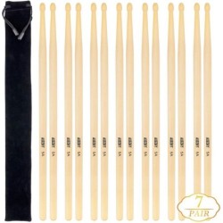Professional wooden drum sticks - 5A - with waterproof bag - 14 pieces