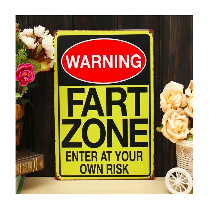 Warning Fart Zone - metal sign - posterPlaques & Signs