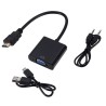 HD 1080P HDMI to VGA cable - adapter - converter with audio power supplyCables