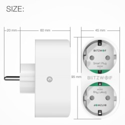 BW-SHP7 -16A 3680W - wall socket - dual EU plug - WiFi - timer - remote control - Alexa - GoogleSwitches