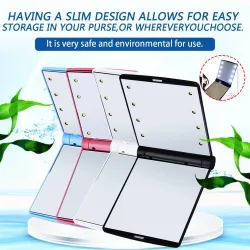 Makeup mirror - with 8 LED light - foldableMake-Up