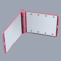 Makeup mirror - with 8 LED light - foldableMake-Up