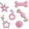Dogs / cats training toys - with rope - chewable / teeth cleaning - 6 piecesToys