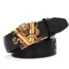 Luxurious leather belt - with automatic buckle - V letter / snake designBelts