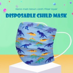 Protective face / mouth mask - 3-ply - disposable - for children - dinosaur print - 50 piecesMouth masks