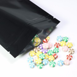 Aluminum resealable foil bags - double sided - with ziplock - glossy black - 100 piecesKitchen