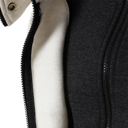 Fashionable men's hoodie - with turtleneck - long sleeves / pockets / zippersHoodies & Sweatshirt
