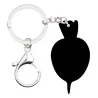 Metal keychain with acrylic red radishKeyrings