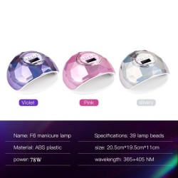 Professional nail dryer - UV lamp - 78W - 39 LED - LCD display - aurora designNail dryers