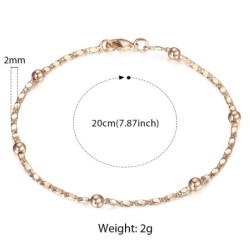 Elegant rose gold jewelry set for - marina bead link chain - bracelet / necklaceJewellery Sets