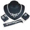 Elegant Vintage jewelry set - with crystals - necklace / earrings / bracelet / ringJewellery Sets