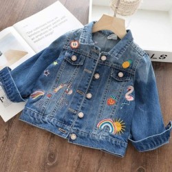 Kids denim jacket - with floral embroideryClothes