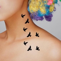 Temporary tattoo - stickers - removable - waterproof - flying black birdsTattoo