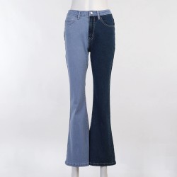 Skinny jeans - wide leg - with a hand pattern - two-colorPants