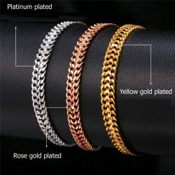 Trendy wide mesh bracelet - punk style - stainless steelBracelets