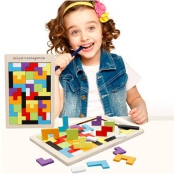 Wooden tangram jigsaw - puzzle blocks - educational toyWooden