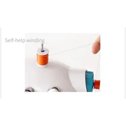 Mini sewing machine - portable - foot pedal / hand table / threads - with lightTextile