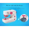 Mini electric sewing machine - dual speed - double threads - leaves / birds patternTextile