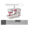 Mini electric sewing machine - dual speed - double threads - leaves / birds patternTextile