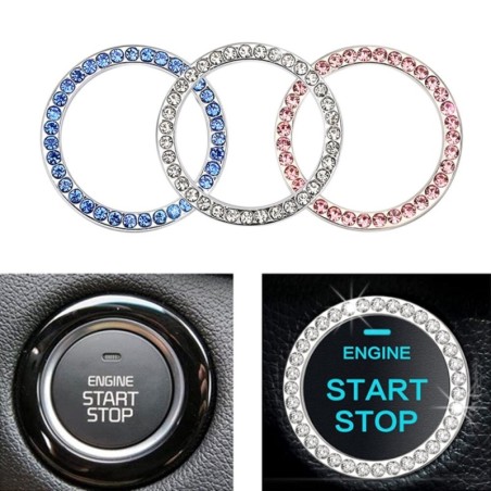Car engine start / stop switch button cover - with crystalsStyling parts