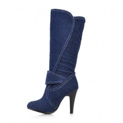 Fashionable denim high heel bootsBoots