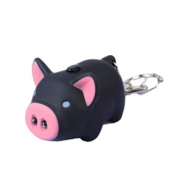 Mini pig with keychain - luminous - with sound / LEDKeyrings