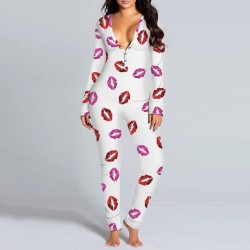 Long sleeping jumpsuit - sexy pyjama - with openable butt flapLingerie