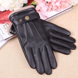 Black winter gloves - with touch screen function - leatherGloves