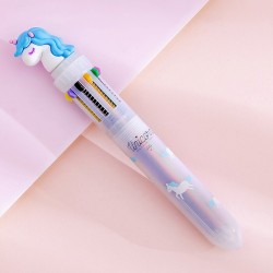 Multi coloured gel pen - with flamingo - 10 ink colorsPens & Pencils